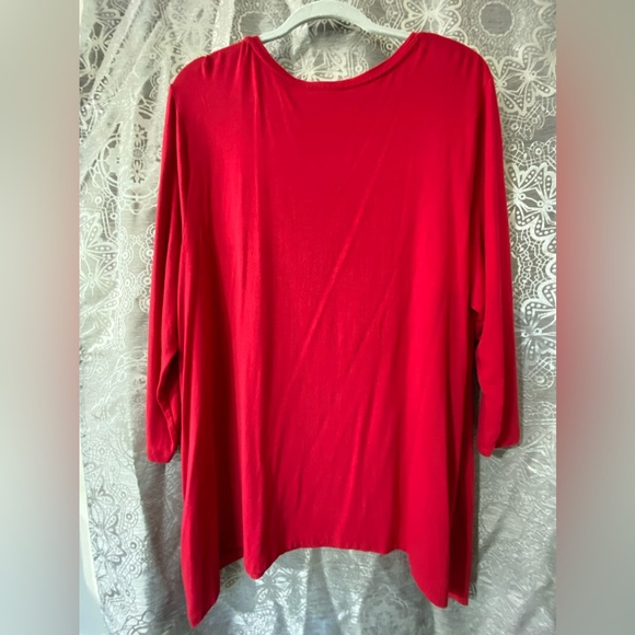 ♦️JM Collection Women’s Red Top Size XL NWOT - Picture 3 of 4